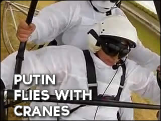Putin Flies with Cranes