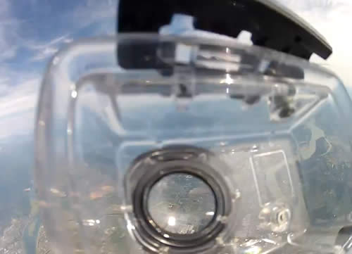 View from GoPro as it's slipping out of the casing.