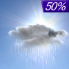 50% chance of rain Tuesday Night