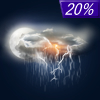 20% chance of thunderstorms Thursday Night