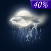 40% chance of thunderstorms Wednesday Night