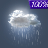 100% chance of rain on Sunday