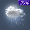 20% chance of rain Tuesday