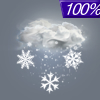 100% chance of snow Sunday Night