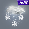 50% chance of snow Tuesday Night