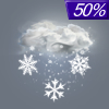 50% chance of snow on Tuesday