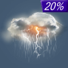 20% chance of thunderstorms on Sunday