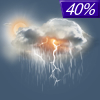 40% chance of thunderstorms on Wednesday