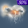 50% chance of thunderstorms on Wednesday