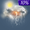 10% chance of thunderstorms on Sunday