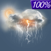 100% chance of thunderstorms on Sunday