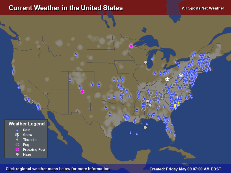 Current Weather Map of Conditions in the United States