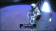 Standing on the edge of Glory. Felix about to take the step into freefall