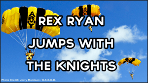 Rex Ryan jumps with the Army Golden Knights
