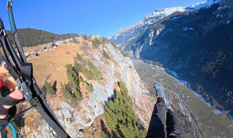 Speedflying the Walls: A Fast Drop Through Lauterbrunnen’s Vertical Terrain
